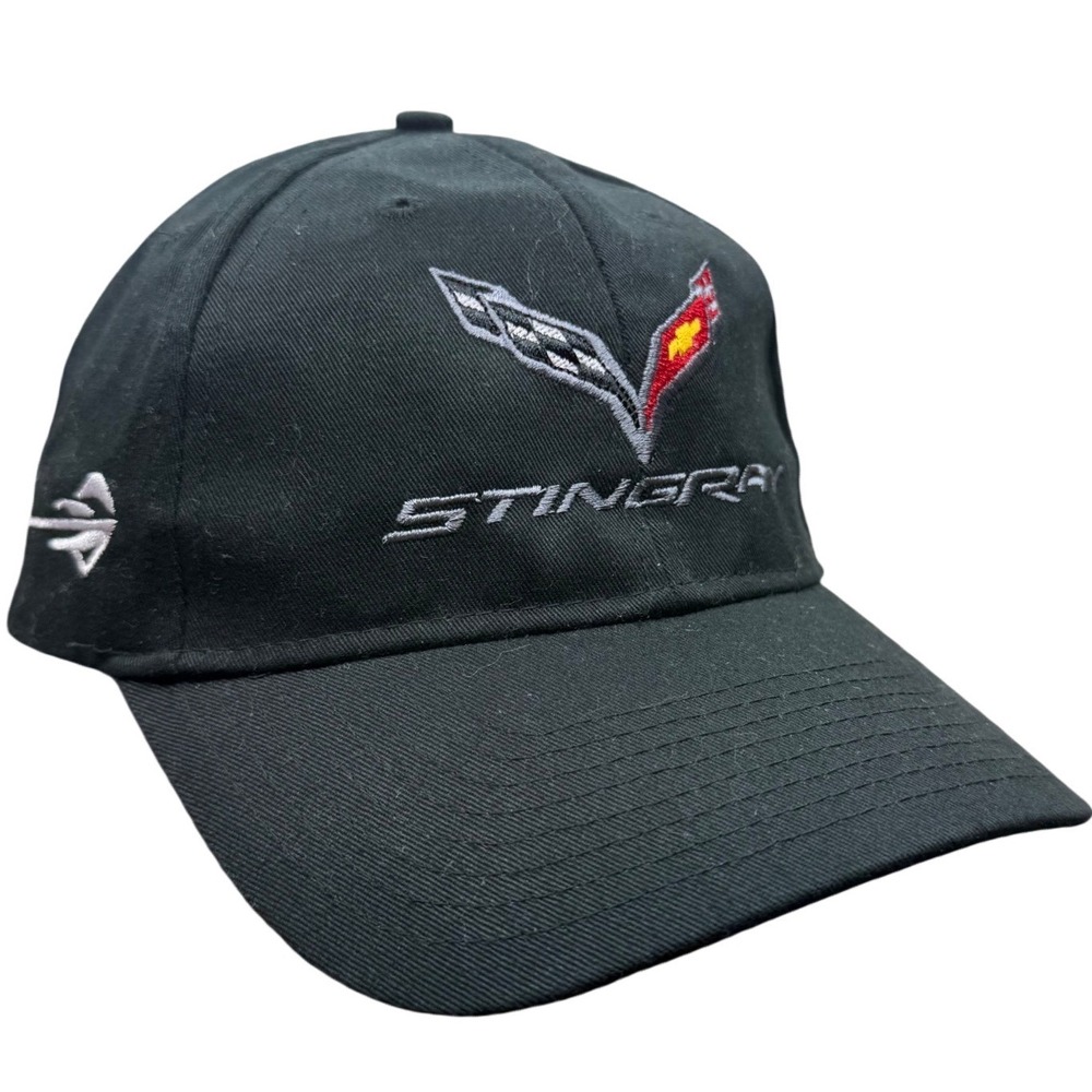 Bayside Corvette Stingray C7 Black Embroidered Hat Made in USA Adjustable Cap